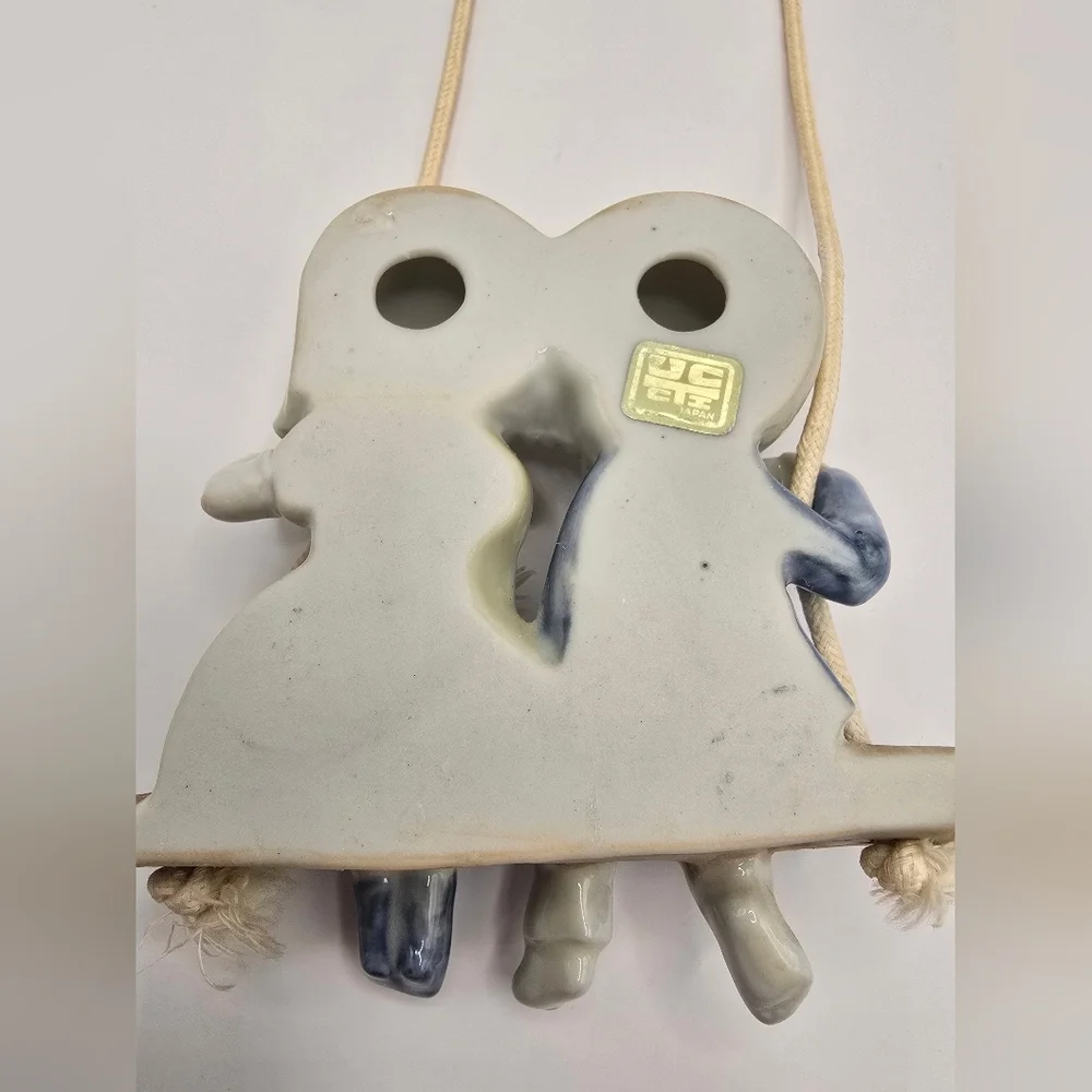 Vintage Japan Porcelain Figurine of Children on Swing